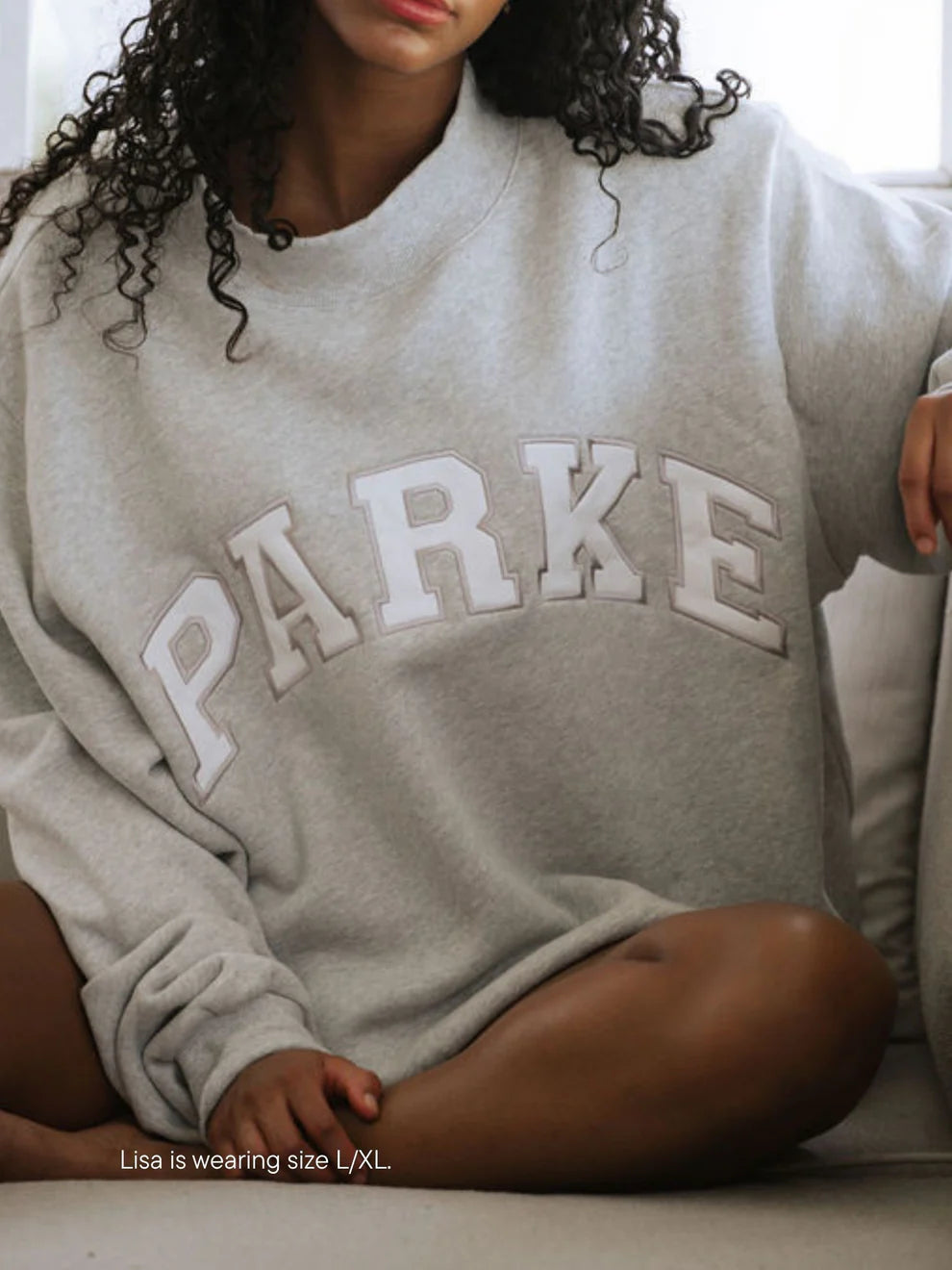 Heather Grey Varsity Oversized Sweatshirt