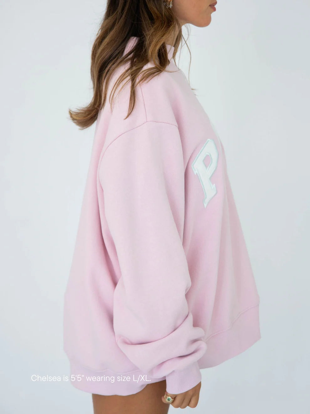 Parke Varsity Mockneck Sweatshirt – Soft Pink